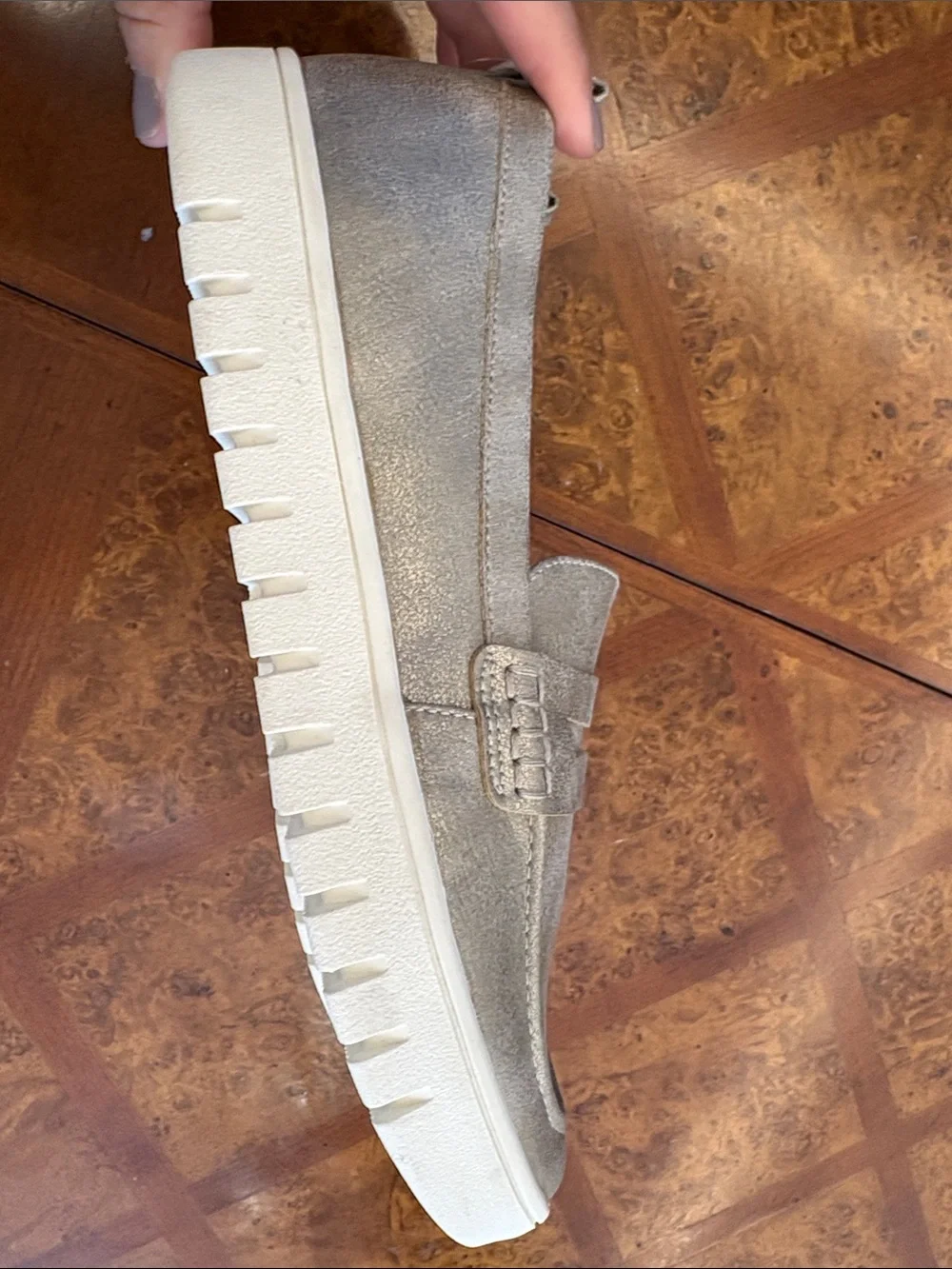 Tommy Bahama Metallic Silver Platform Penny Loafers